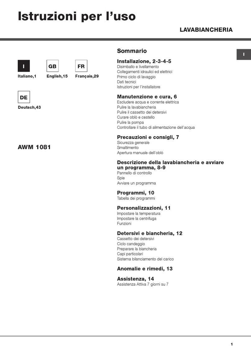 Hotpoint AWM 1081 Instructions for use