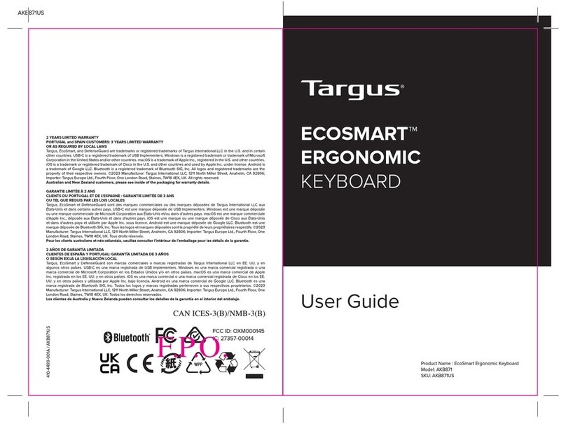 Targus ECOSMART ERGONOMIC AKB871 user guide
