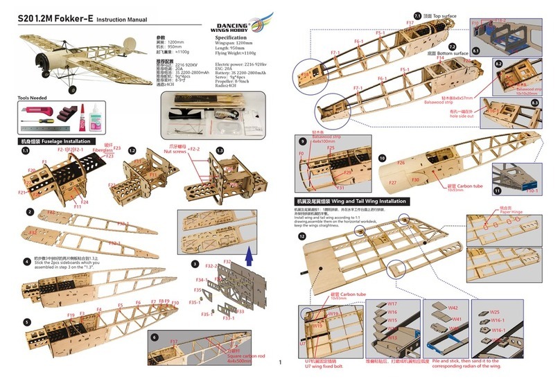 Dancing Wings Hobby S20 1.2M Fokker-E User manual