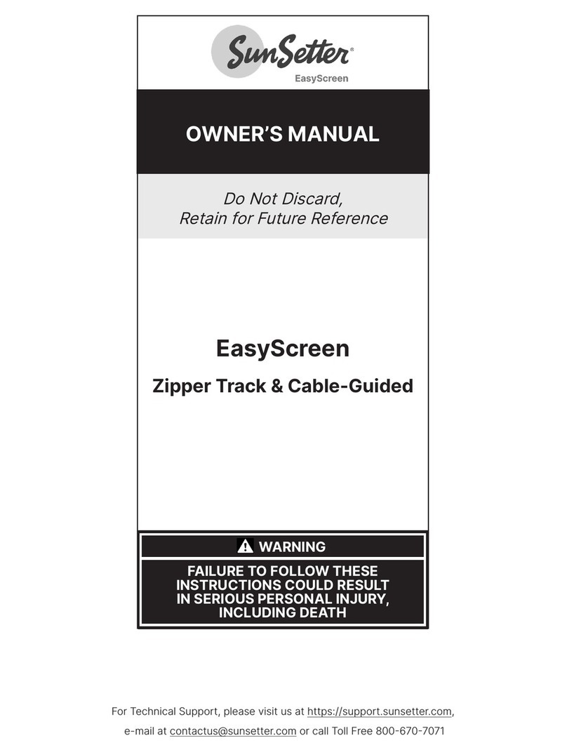 SunSetter EasyScreen owner's manual