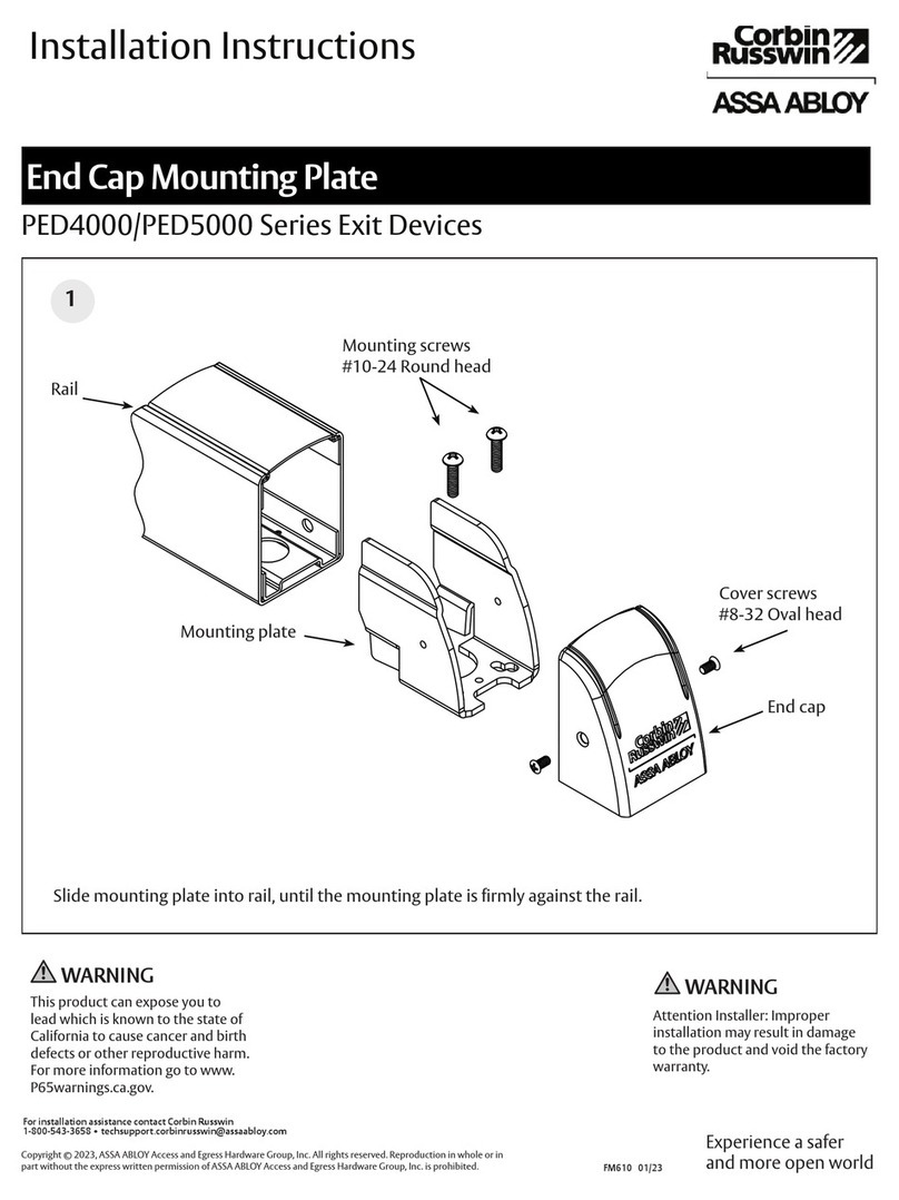 Assa Abloy Corbin Russwin PED5000 DB Series User manual Assa Abloy Corbin Russwin PED5000 DB Series User manual