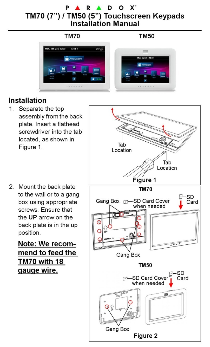 Paradox TM50 Touch User manual