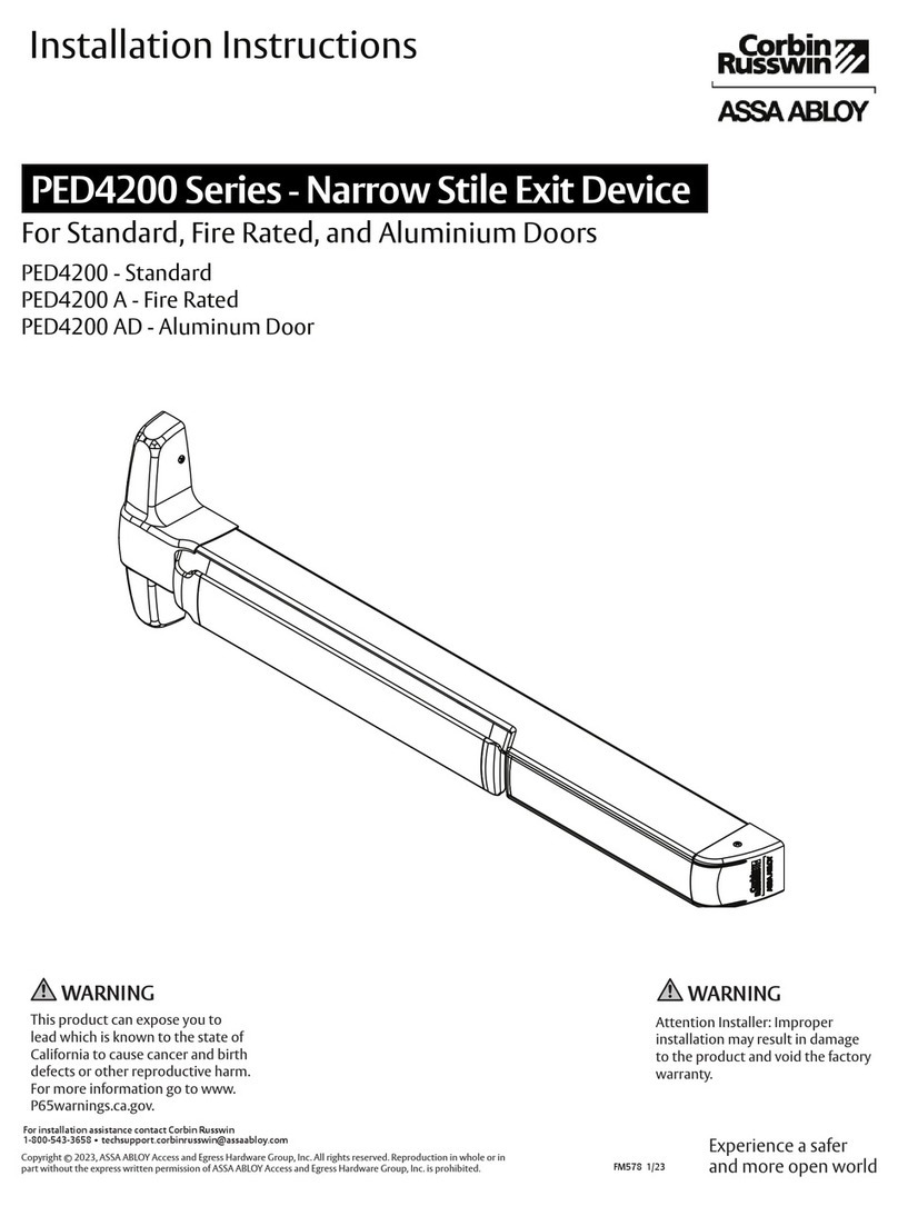 Assa Abloy Corbin Russwin PED4200 Series installation instructions