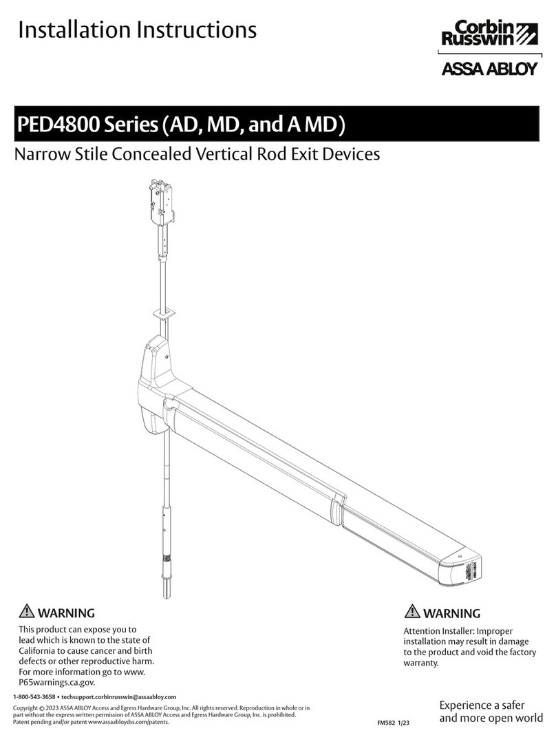 Assa Abloy Corbin Russwin PED4800 Series User manual Assa Abloy Corbin Russwin PED4800 Series User manual