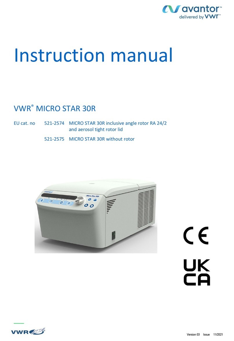 VWR avantor MICRO STAR 30R User manual VWR avantor MICRO STAR 30R User manual