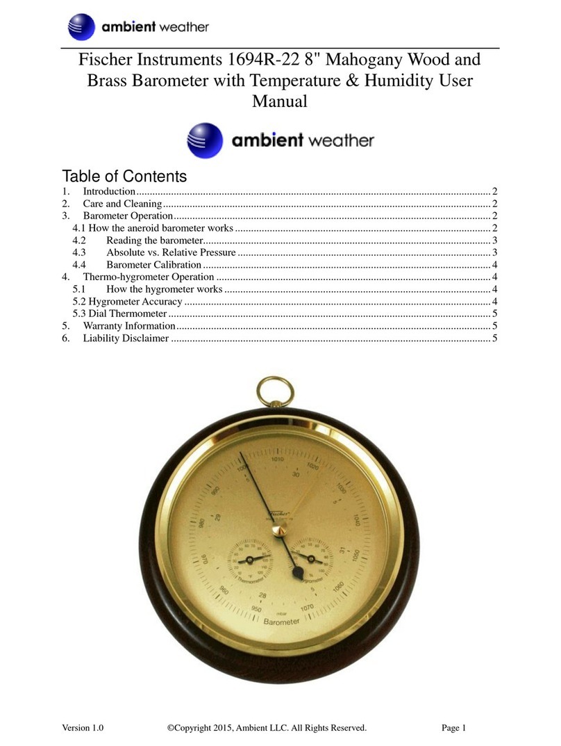 Ambient Weather Fischer Instruments 1694R-22 User manual Ambient Weather Fischer Instruments 1694R-22 User manual