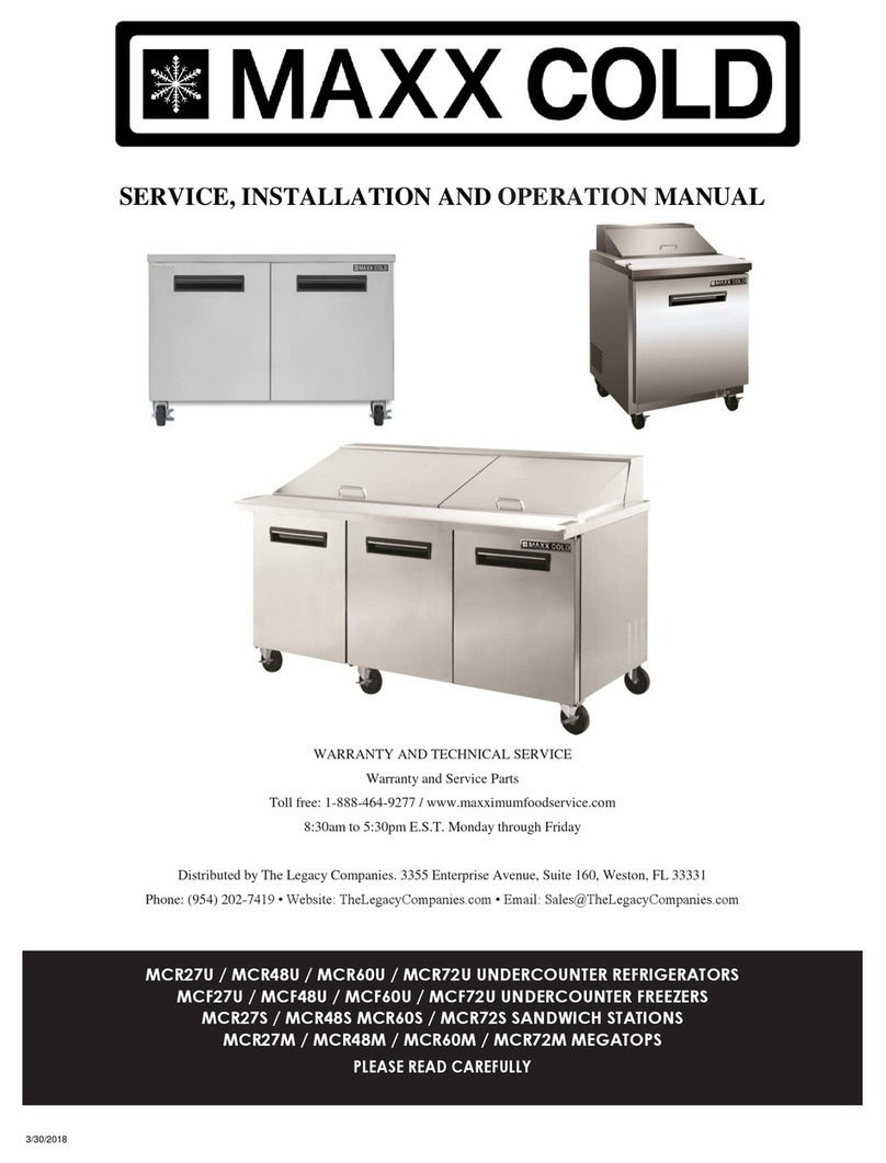 Maxx Cold MCF27U SERVICE, INSTALLATION AND OPERATION MANUAL