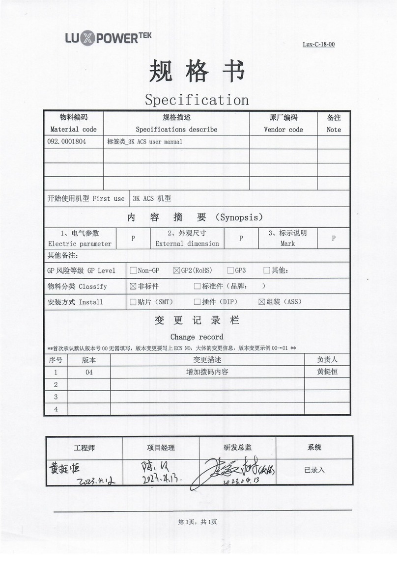 Lux Power Technology LXP 3600ACS user manual