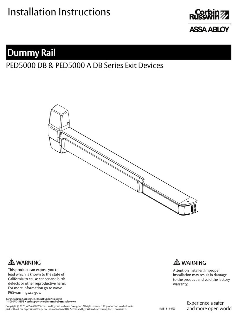Assa Abloy Corbin Russwin PED5000 DB Series User manual Assa Abloy Corbin Russwin PED5000 DB Series User manual