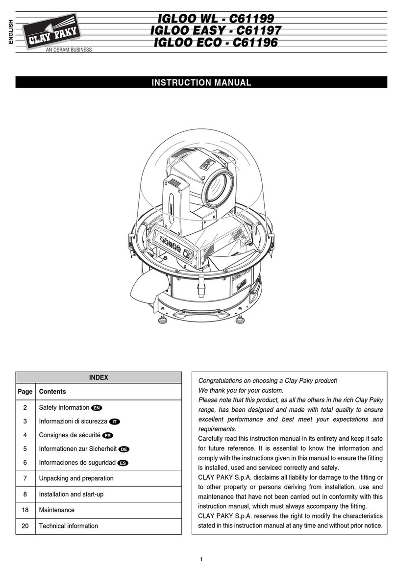 Claypaky IGLOO WL instruction manual