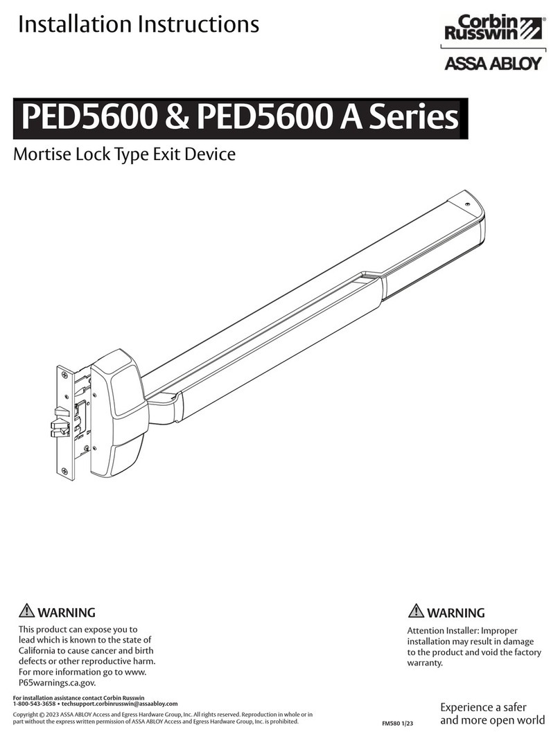 Assa Abloy Corbin Russwin PED5600 Series User manual