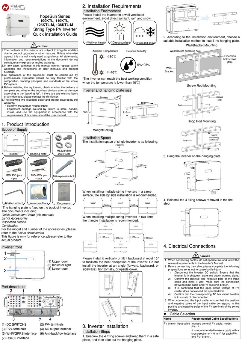 Hopewind hopeSun Series Quick installation guide Hopewind hopeSun Series Quick installation guide