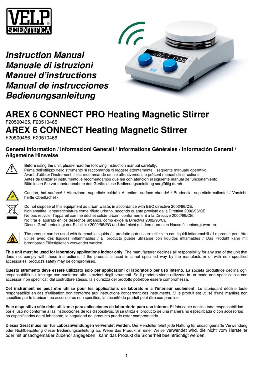 Velp Scientifica AREX 6 CONNECT PRO instruction manual Velp Scientifica AREX 6 CONNECT PRO instruction manual