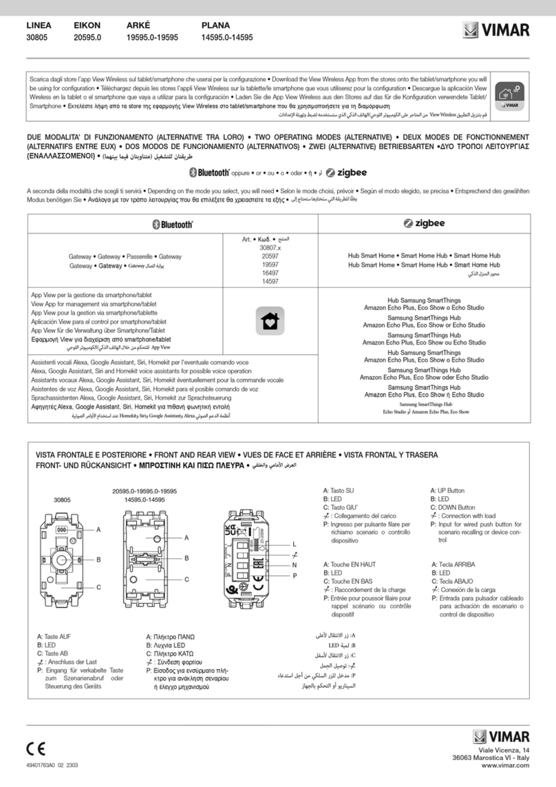 Vimar LINEA 30805 manual