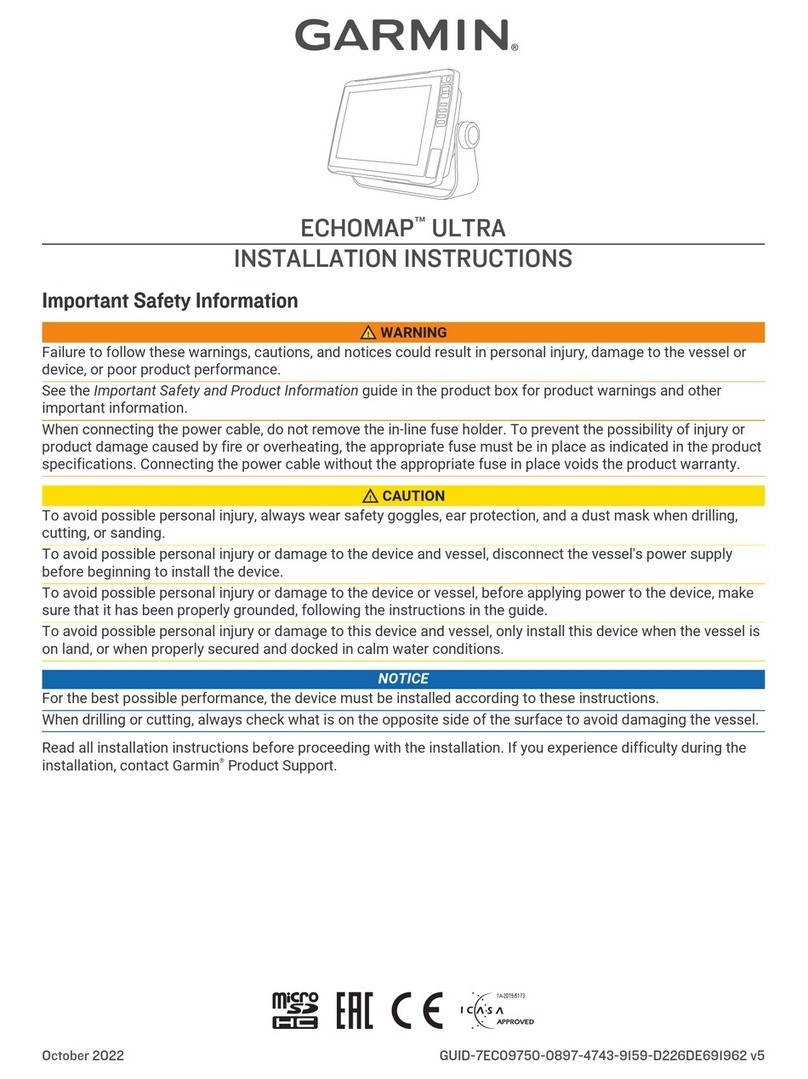 Garmin ECHOMAP ULTRA 126s installation instructions
