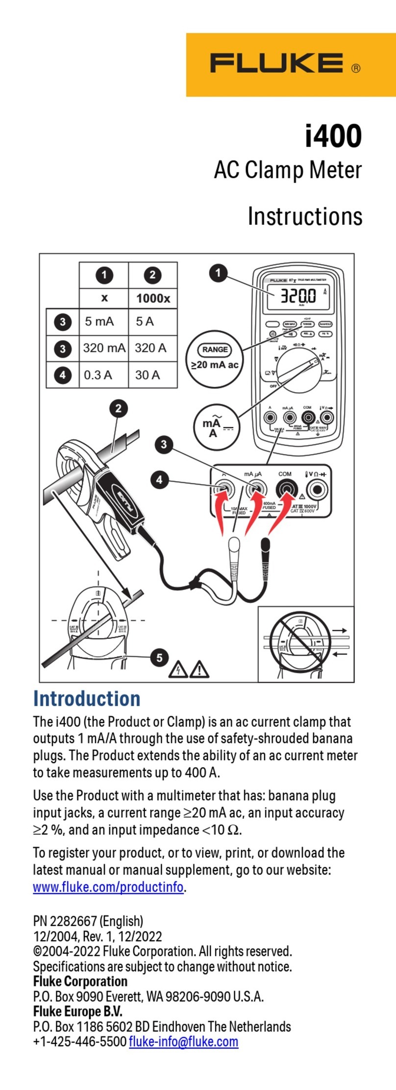 Fluke i400 instructions
