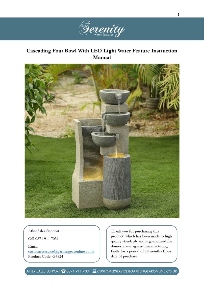 Serenity Cascading Four Bowl With LED Light Water... instruction manual Serenity Cascading Four Bowl With LED Light Water... instruction manual