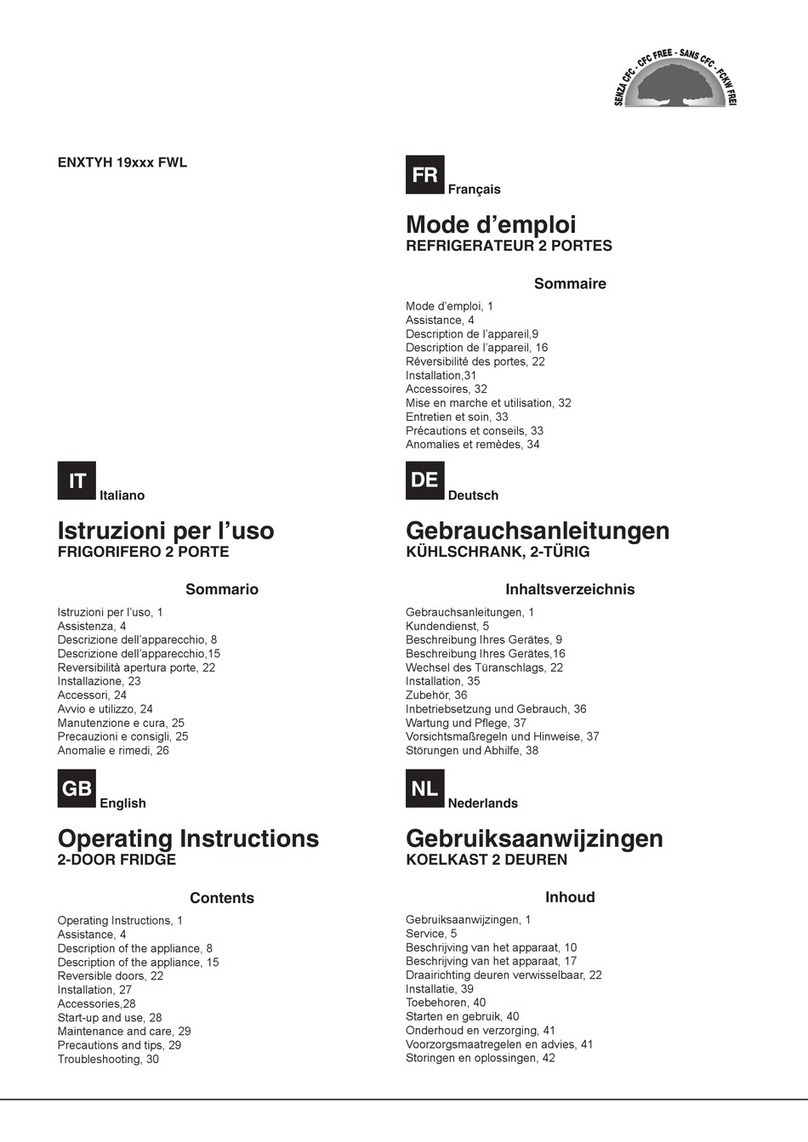 Hotpoint ENXTYH 19 FWL Series operating instructions Hotpoint ENXTYH 19 FWL Series operating instructions