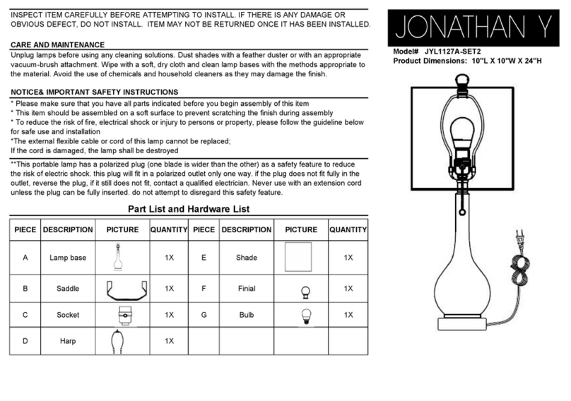 JONATHAN Y Tyler JYL1127A-SET2 quick start guide