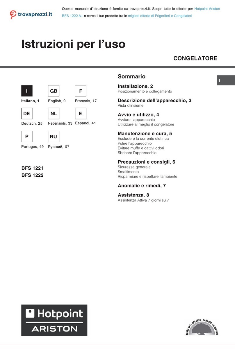 Hotpoint Ariston BFS 1221 operating instructions