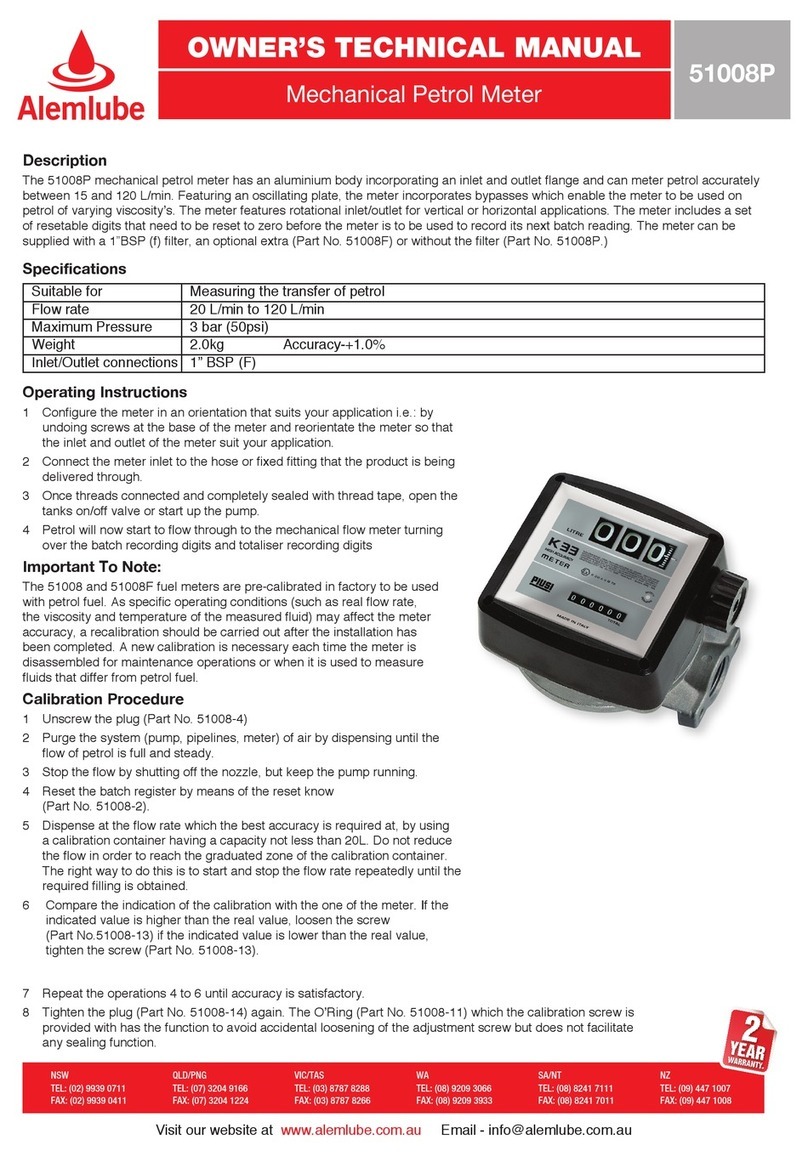 Alemlube 51008P Owner technical manual