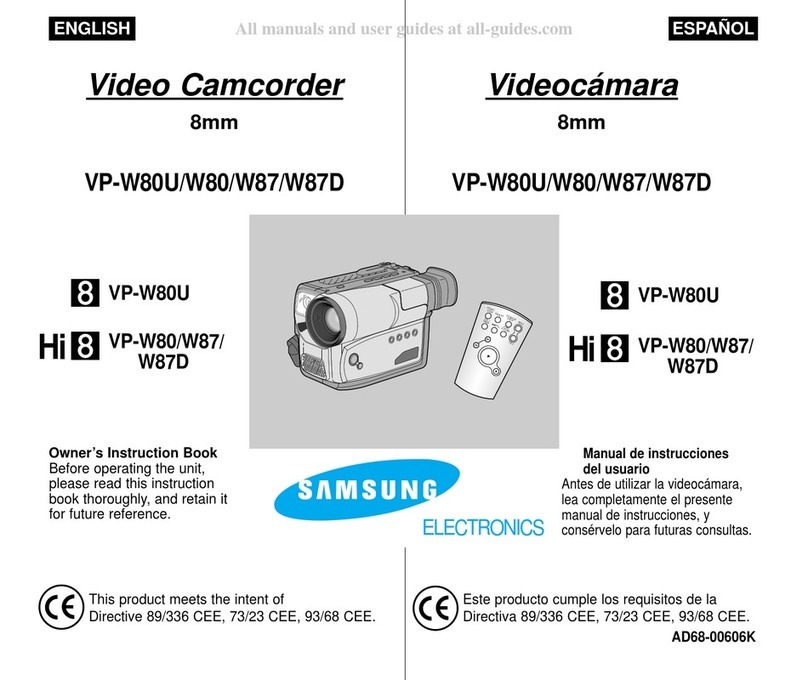 Samsung 8 VP-W80U User manual