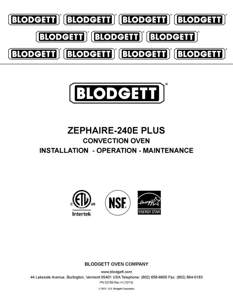 Blodgett ZEPHAIRE-240E PLUS Owner's manual