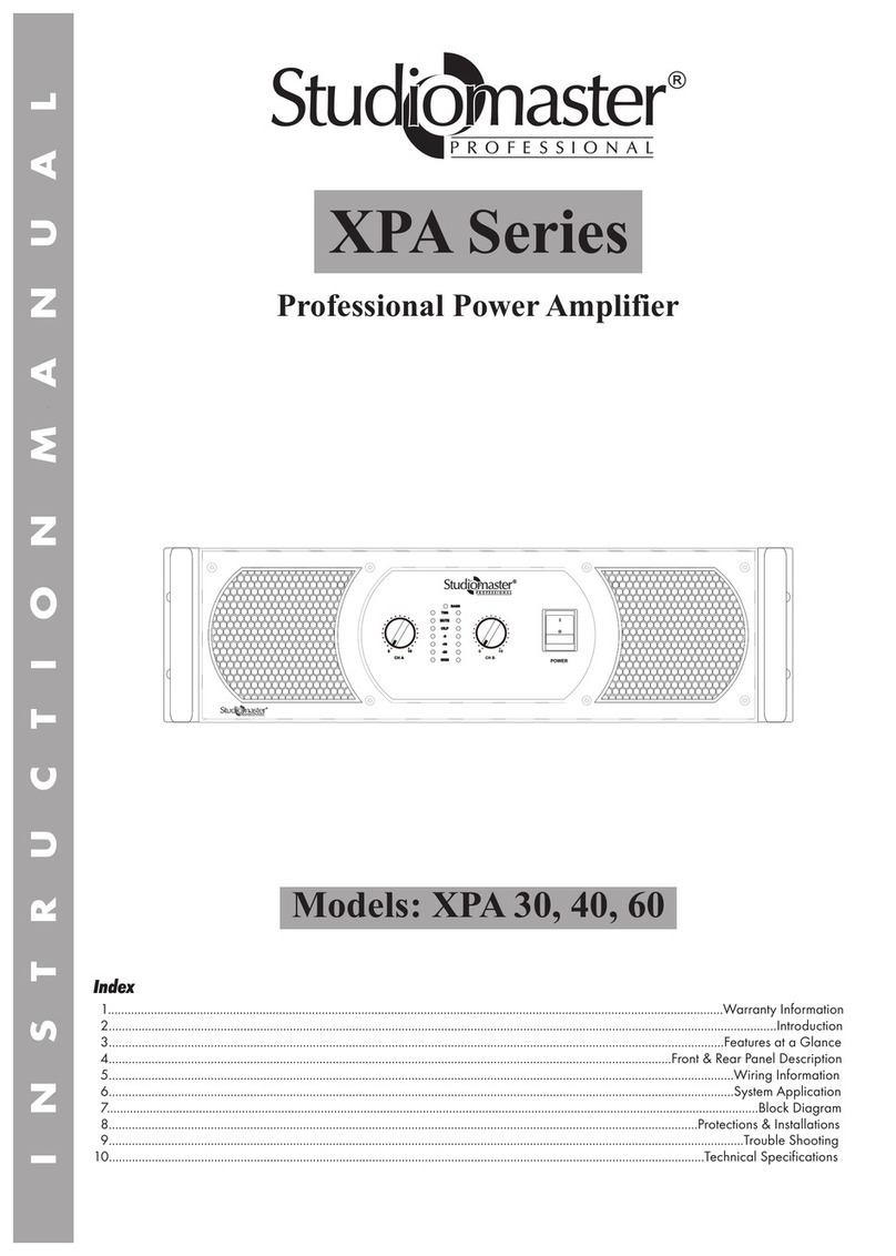 Studiomaster Professional XPA Series instruction manual