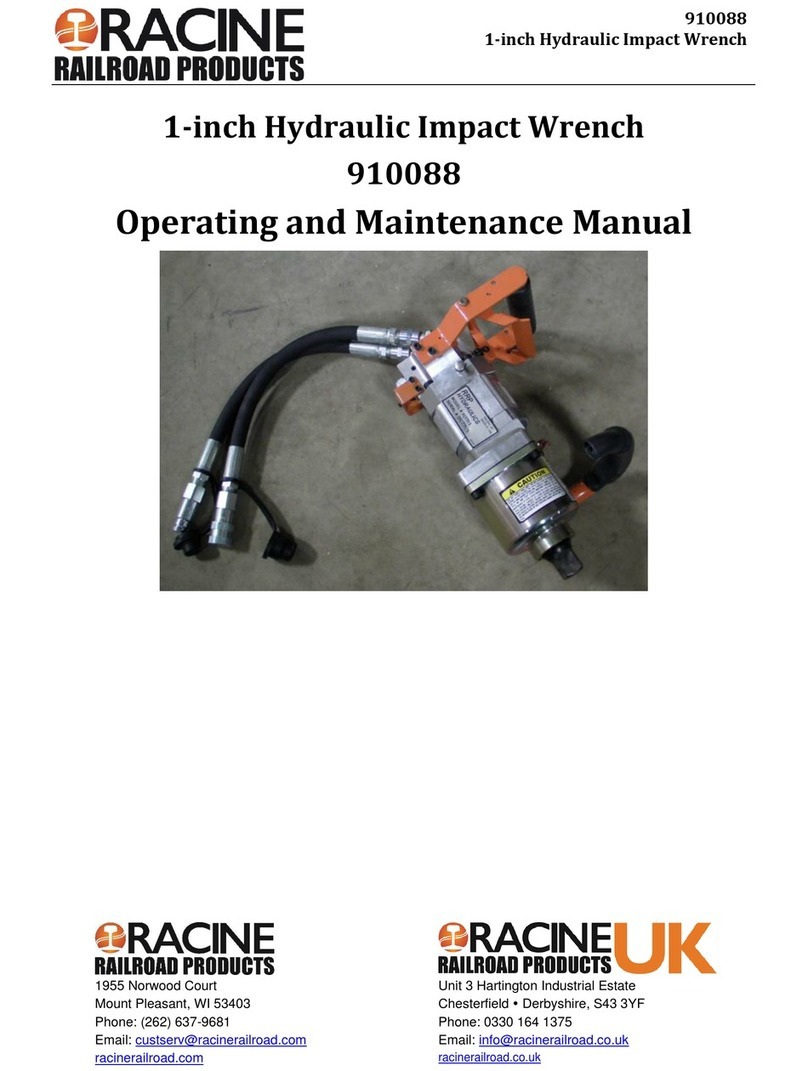 Racine Railroad Products 910088 Operating and maintenance manual