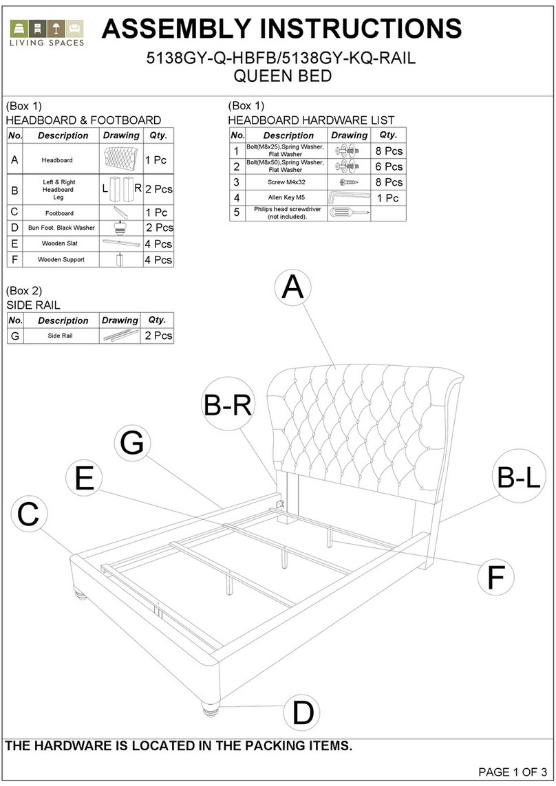 Living Spaces 5138GY-Q-HBFB User manual