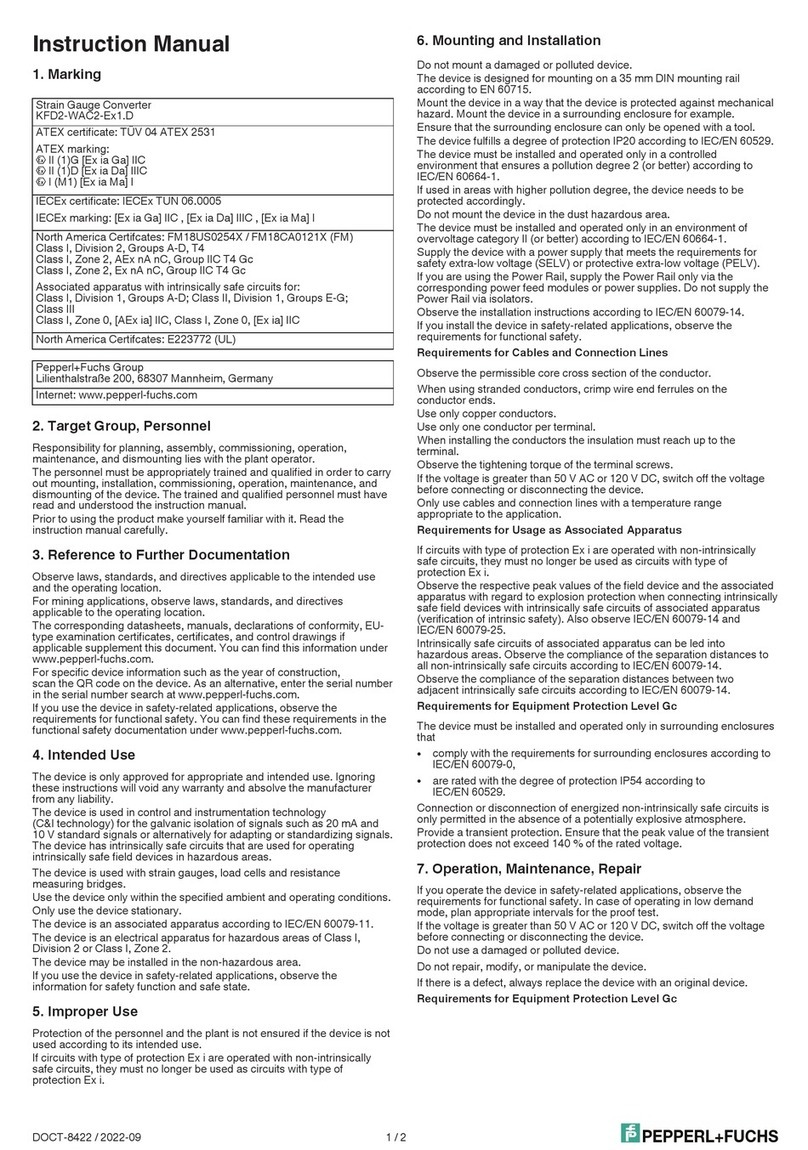 Pepperl+Fuchs KFD2-WAC2-Ex1.D User manual Pepperl+Fuchs KFD2-WAC2-Ex1.D User manual