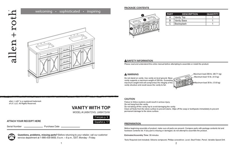 Allen + Roth LWSK72VG User manual Allen + Roth LWSK72VG User manual