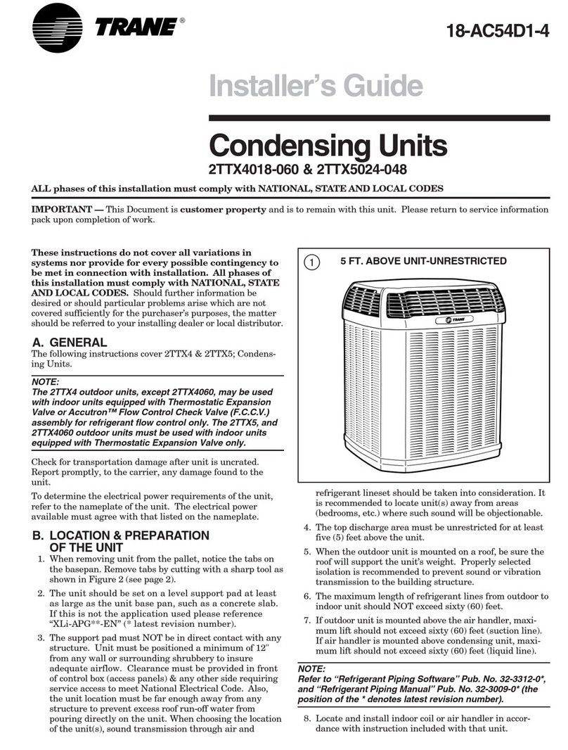 Trane 2TTX4018B Installer's guide Trane 2TTX4018B Installer's guide