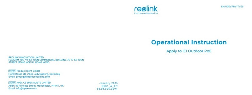 Reolink E1 Outdoor PoE Quick start guide