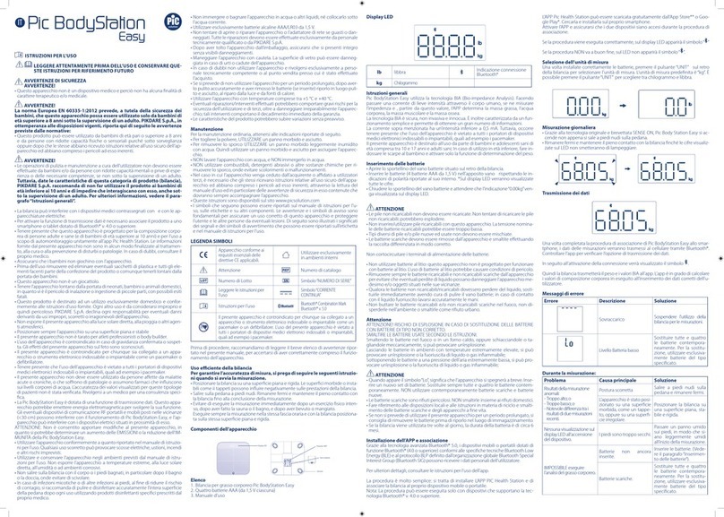 Pic BodyStation Easy Instructions for use