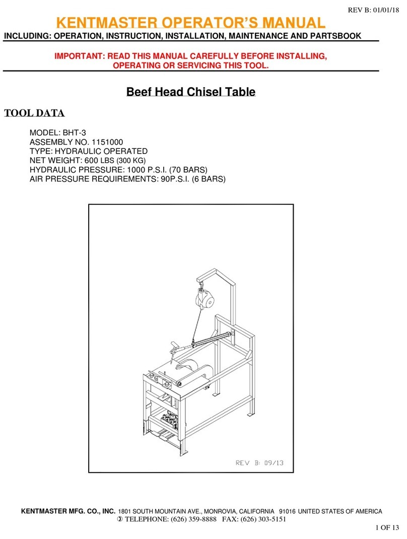KENTMASTER BHT-3 Operator's manual
