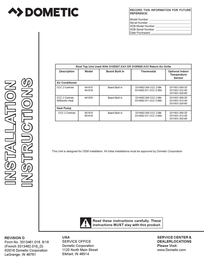 Dometic 641815 User manual