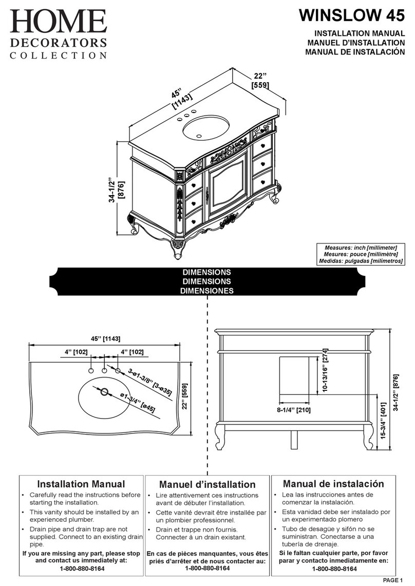 Home Decorators Collection WINSLOW 45 installation manual Home Decorators Collection WINSLOW 45 installation manual