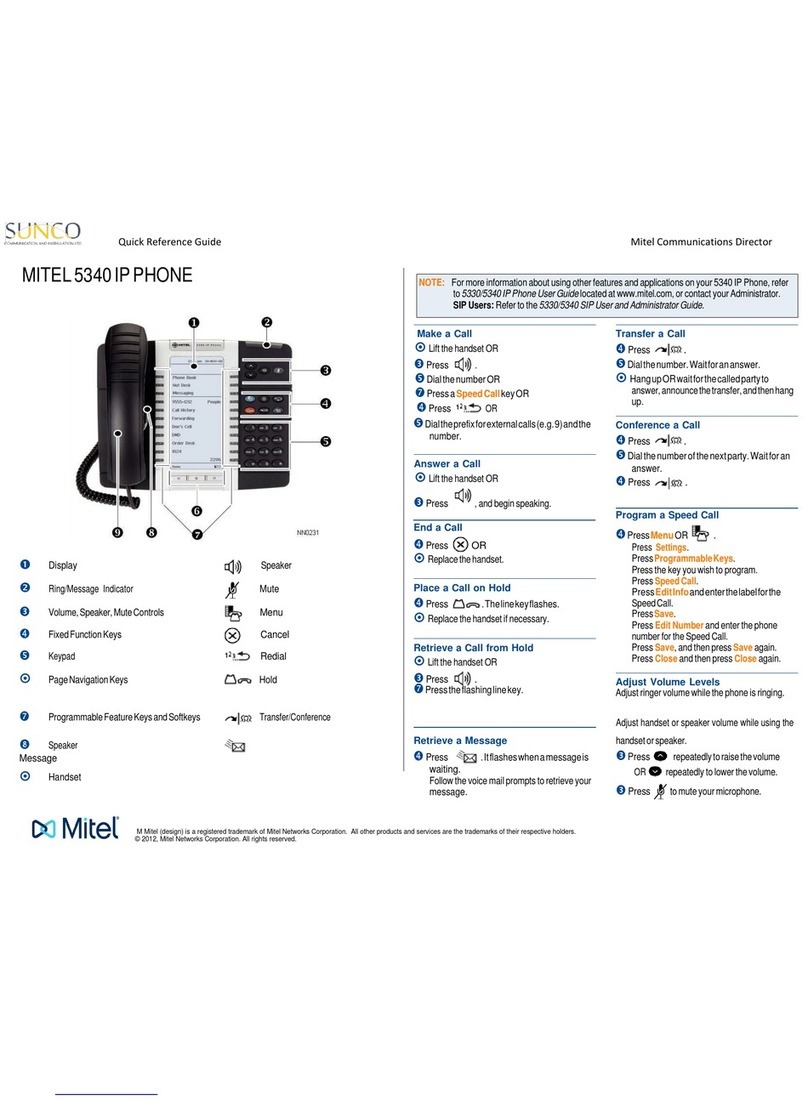 Mitel OfficeConnect 5340 User manual Mitel OfficeConnect 5340 User manual