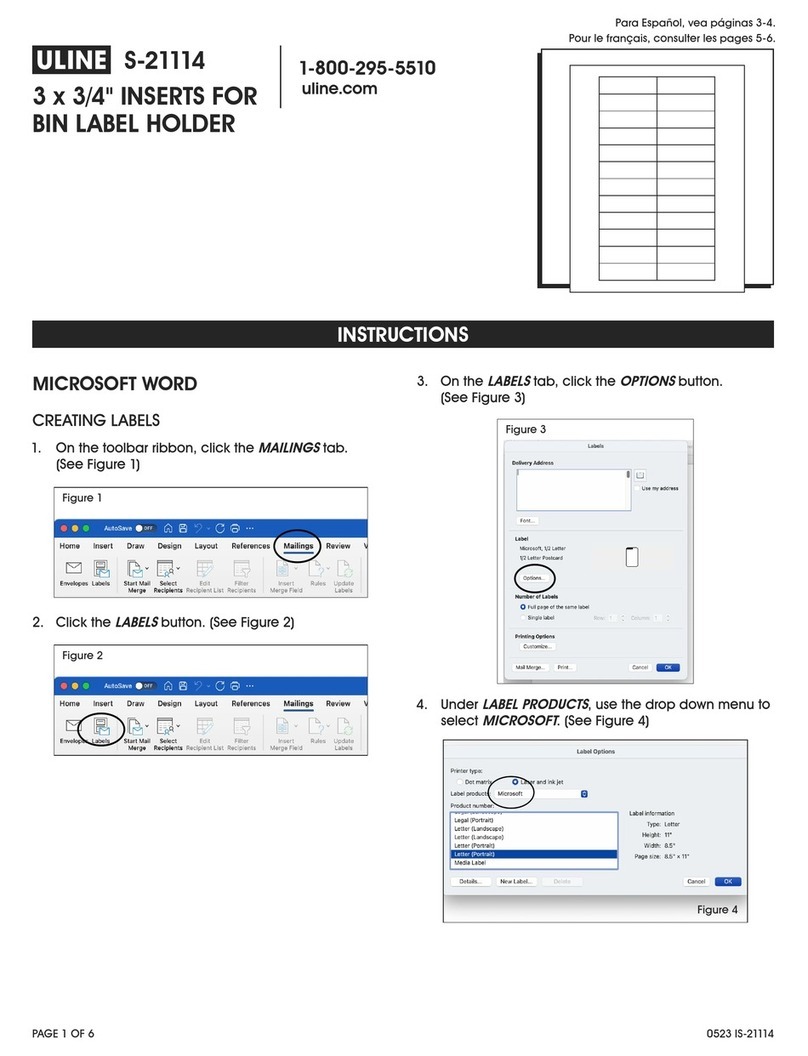 U-Line S-21114 User manual U-Line S-21114 User manual
