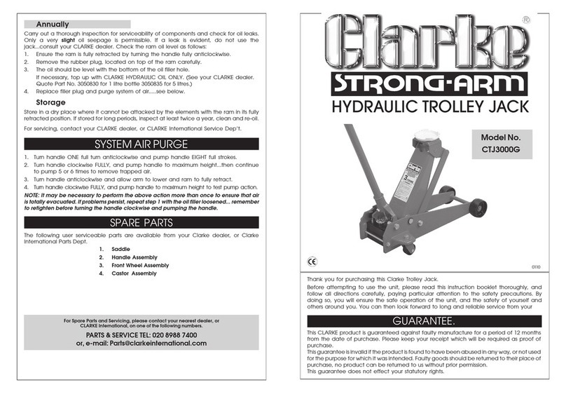 Clarke STRONG-ARM CTJ3000G User manual