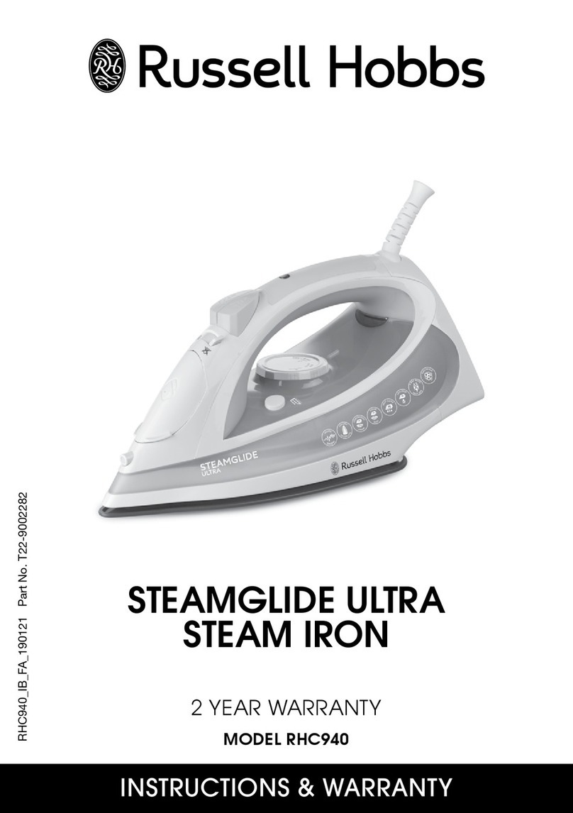 Russell Hobbs STEAMGLIDE ULTRA RHC940 Installation guide