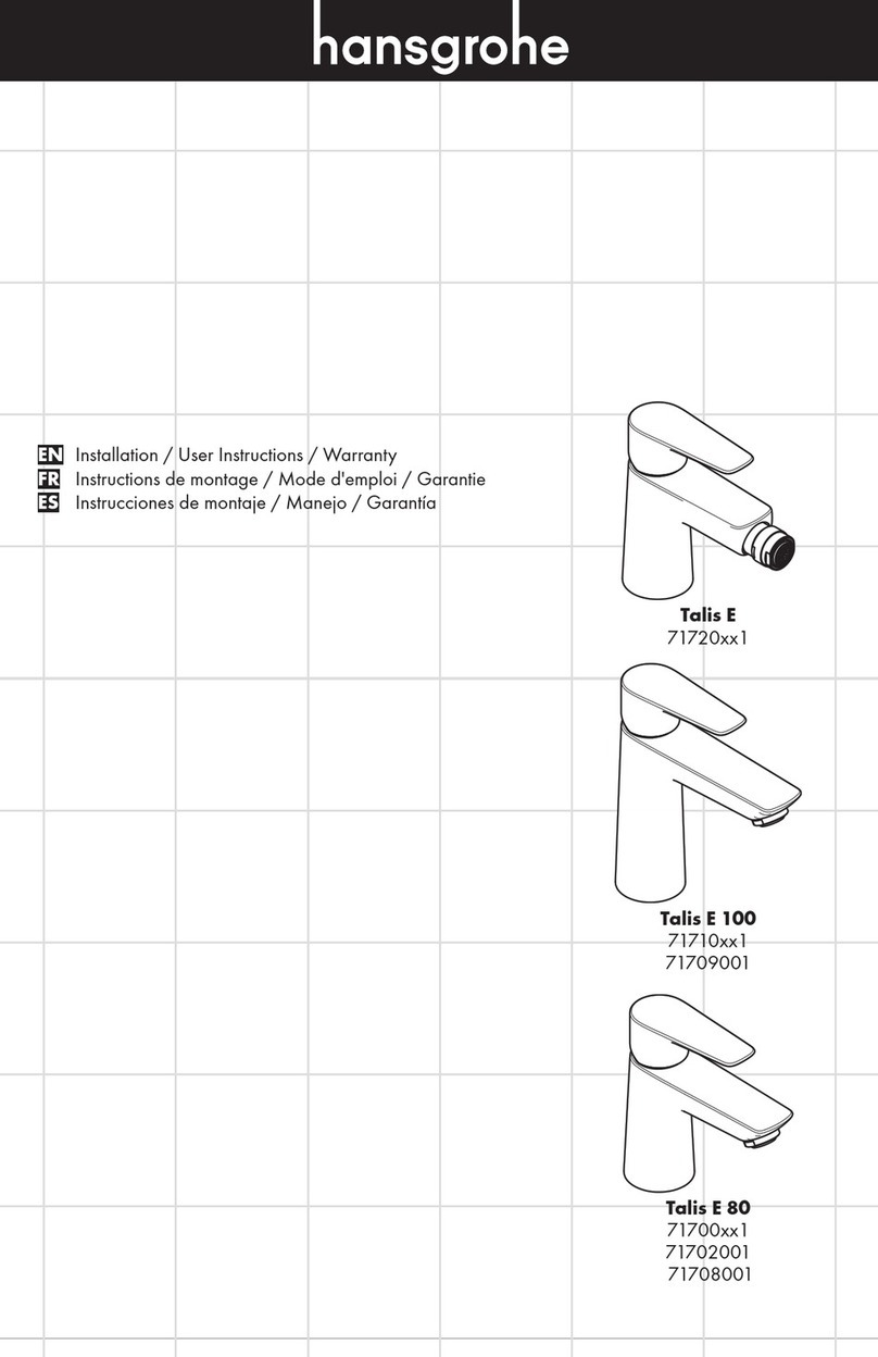 Hans Grohe Talis E 71720 1 Series Installation/User Instructions/Warranty