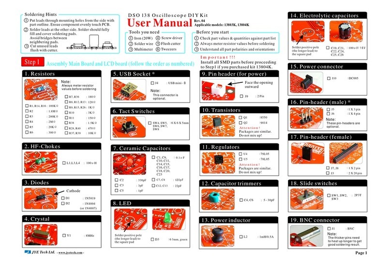 JYE Tech 13803K User manual