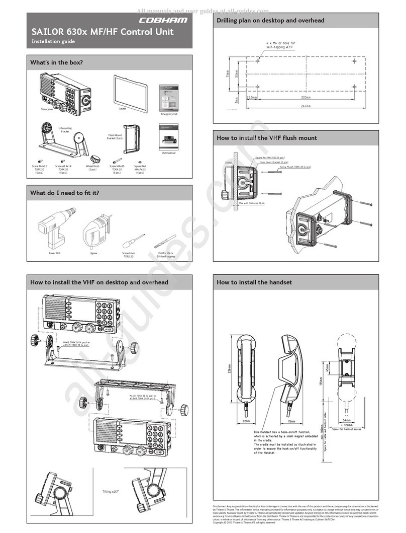 COBHAM SAILOR 630 Series installation guide