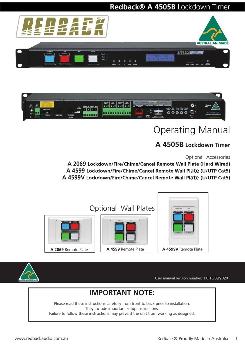 Redback A 4505B operating manual