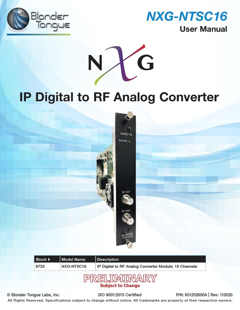 Blonder tongue NXG-NTSC16 User manual