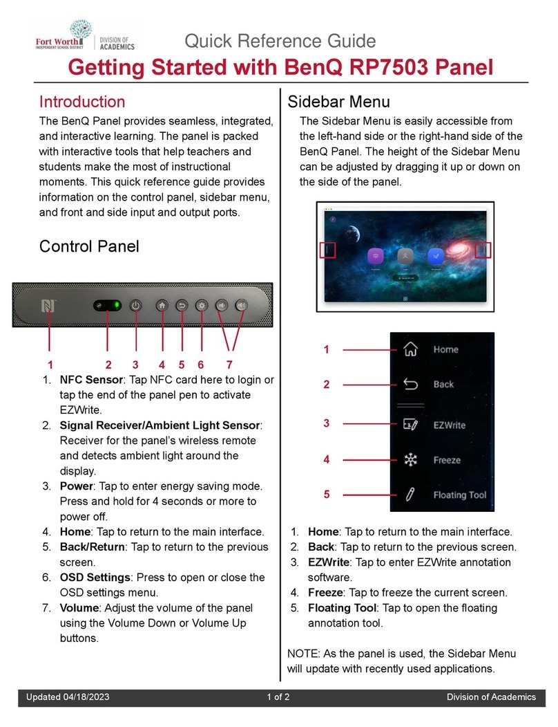 BenQ RP7503 User manual