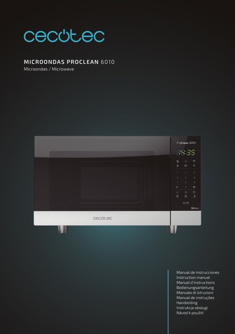 cecotec MICROONDAS PROCLEAN 6010 User manual