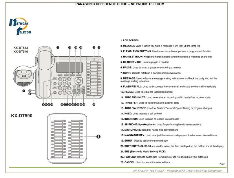 Panasonic KX-DT546 reference guide